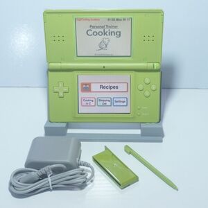 Nintendo DS Lite Olive Green Handheld System with Charger & Stylus Pen